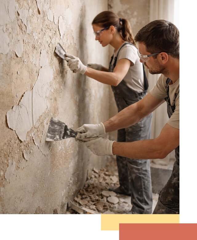 Снятие старой шпаклевки и подготовка поверхностей в Лобне