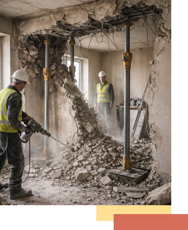 Снос несущих стен в Лобне с гарантией безопасности и качества