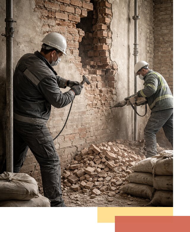 Демонтаж кирпичных стен в Лобне быстро и безопасно