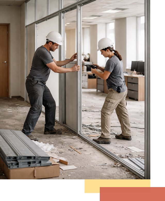 Демонтаж алюминиевых перегородок в Лобне быстро и аккуратно