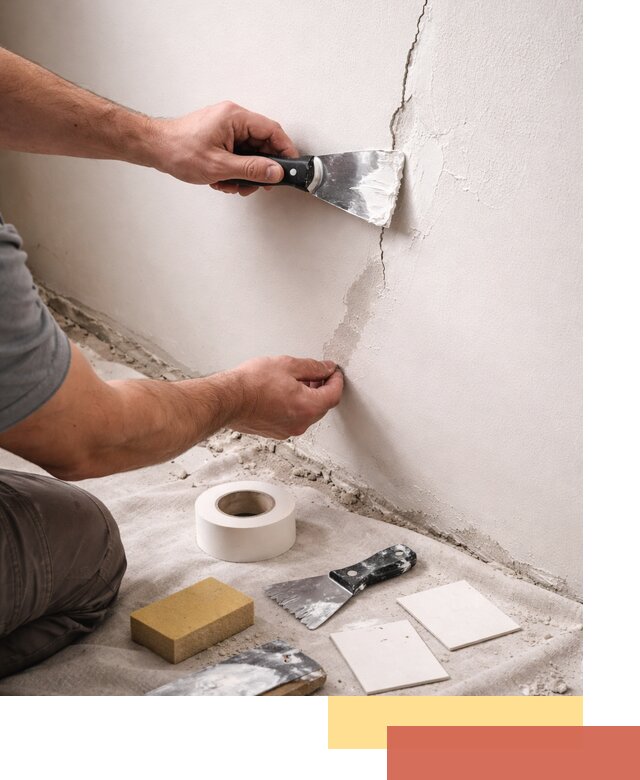 Заделка трещин и сколов в стенах и потолках в Лобне