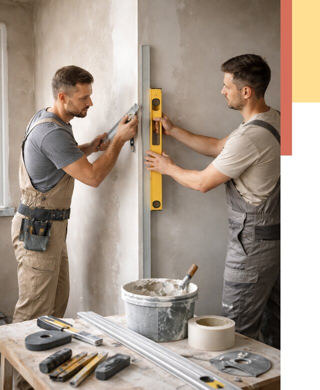 Выведение углов стен в Лобне от 1910 руб. быстро и недорого | ОТДЕЛОЧНИК-Лбн