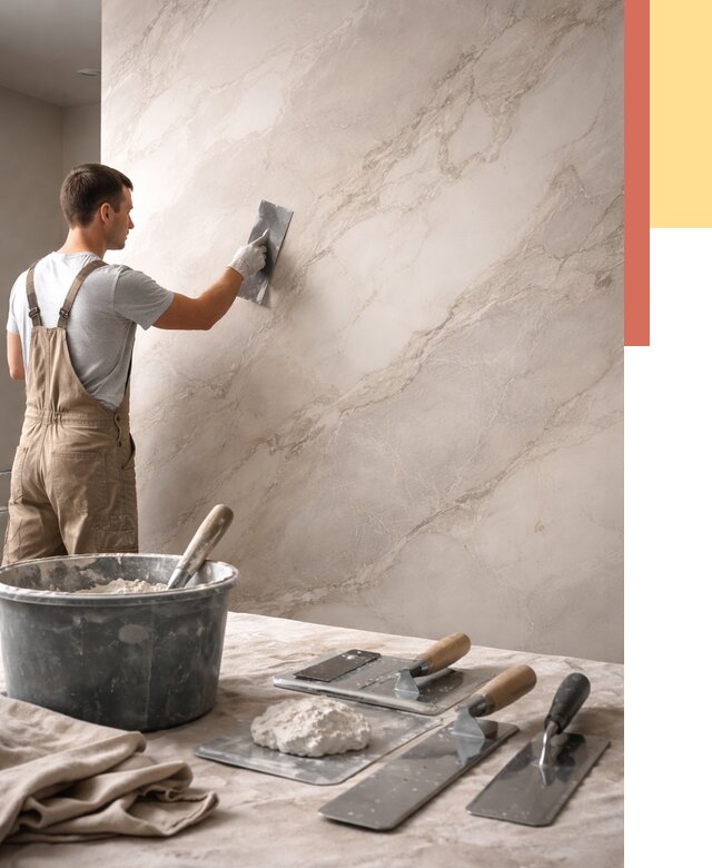 Декоративная штукатурка под мрамор в Лобне от 2891 руб./м² — быстро и недорого | ОТДЕЛОЧНИК-Лбн