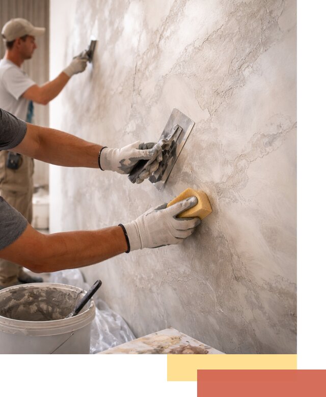 Декоративная штукатурка под мрамор в Лобне для стен и потолков