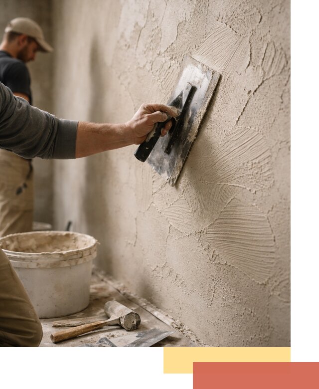 Фактурная штукатурка стен в Лобне — монтаж, отделка, реставрация