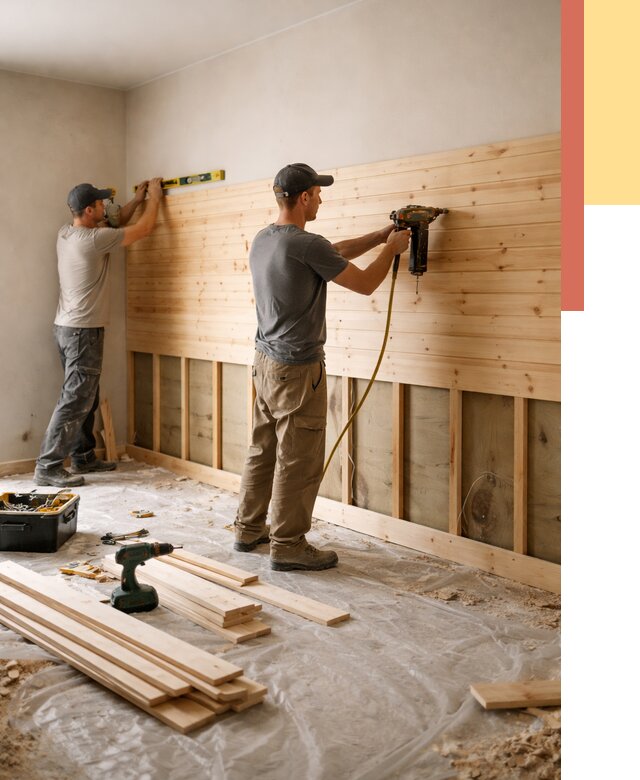 Монтаж деревянной вагонки на стены в Лобне от 7745 руб. | Услуги монтажа вагонки | ОТДЕЛОЧНИК-Лбн