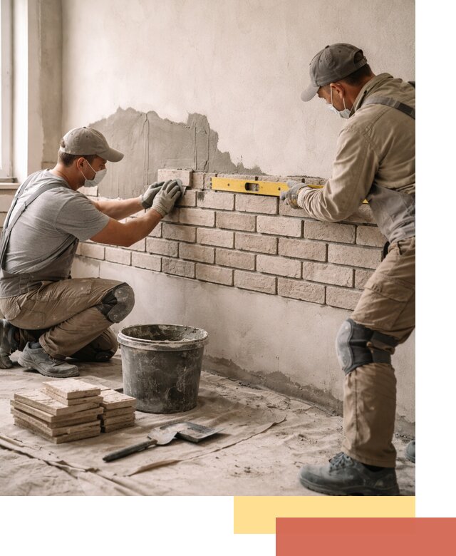 Монтаж декоративного кирпича профессионально в Лобне