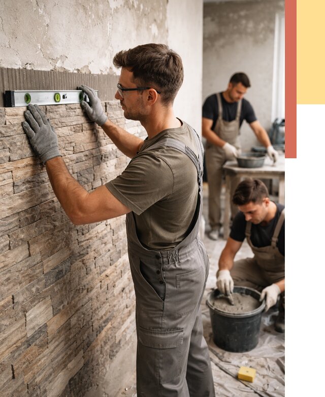 Монтаж искусственного камня в Лобне от 4647 руб. под ключ | ОТДЕЛОЧНИК-Лбн