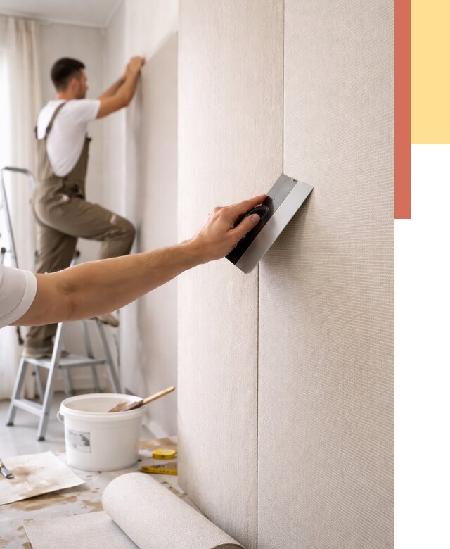 Поклейка текстильных обоев в Лобне от 4647 руб. под ключ | ОТДЕЛОЧНИК-Лбн