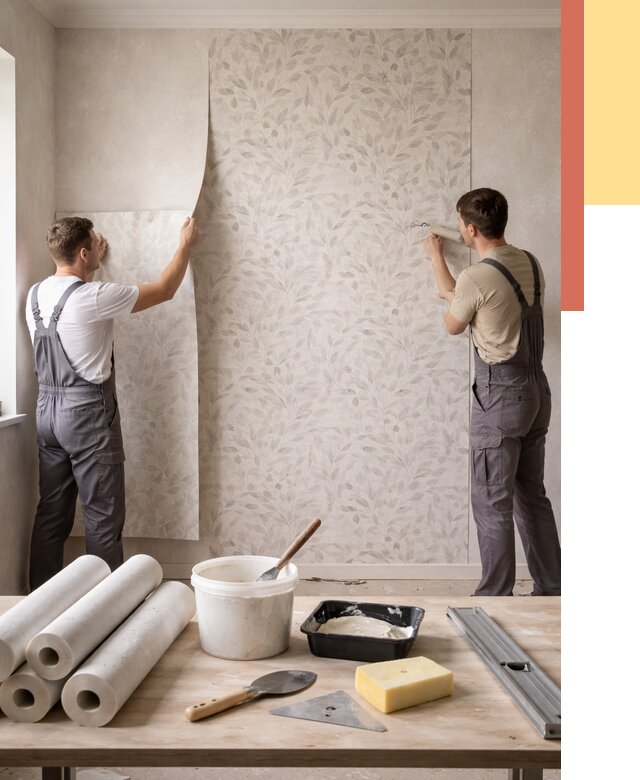 Поклейка обоев с подбором рисунка в Лобне от 3614 руб. | ОТДЕЛОЧНИК-Лбн - быстро и недорого