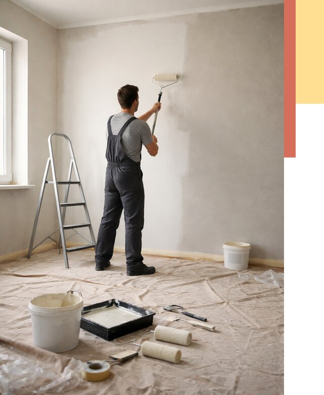 Покраска стен моющейся краской в Лобне от 361 руб./м² — быстро и недорого | ОТДЕЛОЧНИК-Лбн