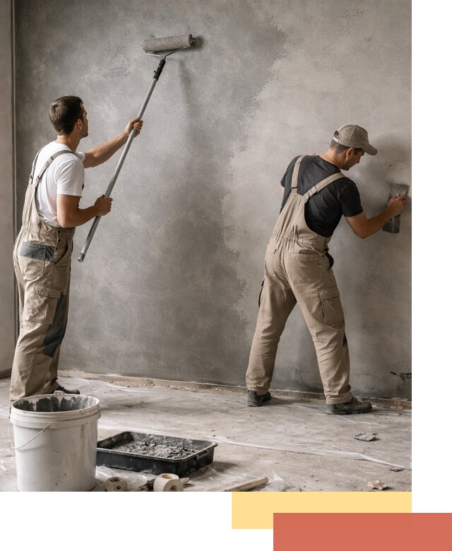 Покраска стен под бетон в Лобне профессионально и недорого