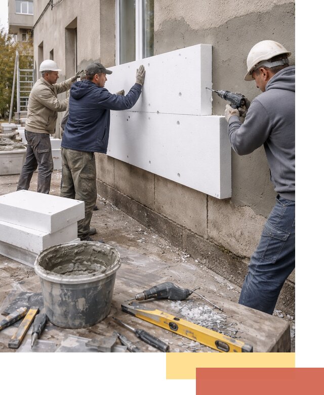 Утепление наружных стен пенопластом в Лобне