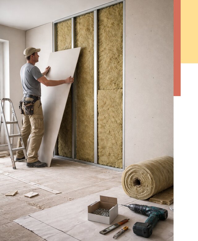 Перегородка из гипсокартона с шумоизоляцией в Лобне от 3222 руб. | ОТДЕЛОЧНИК-Лбн