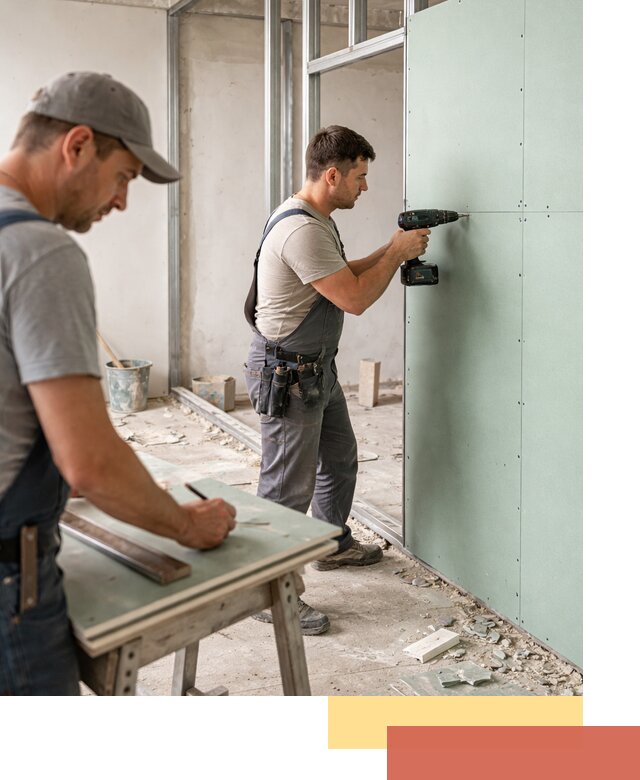 Перегородки из влагостойкого гипсокартона под ключ в Лобне