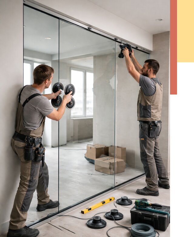 Монтаж стеклянных перегородок в Лобне от 6712 руб. | ОТДЕЛОЧНИК-Лбн