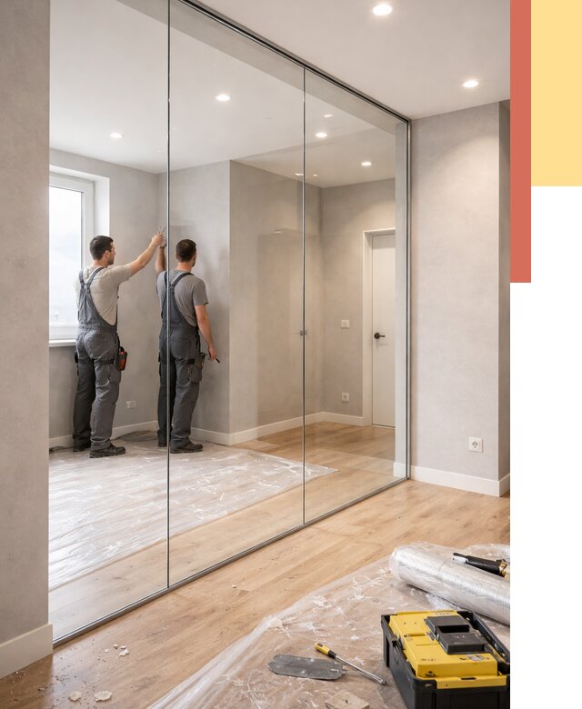 Безрамные стеклянные перегородки в Лобне — монтаж от 9810 руб. | ОТДЕЛОЧНИК-Лбн