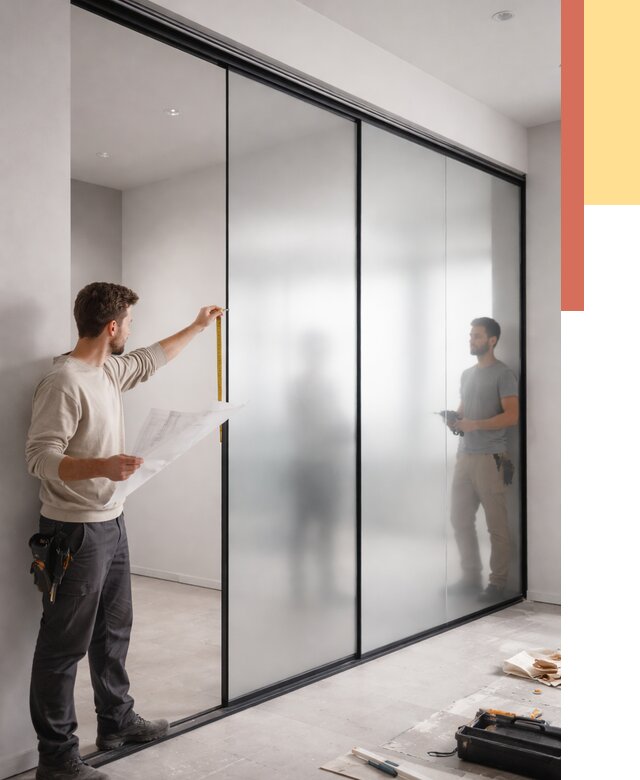 Матовые стеклянные перегородки в Лобне от 8777 руб. — монтаж и установка | ОТДЕЛОЧНИК-Лбн