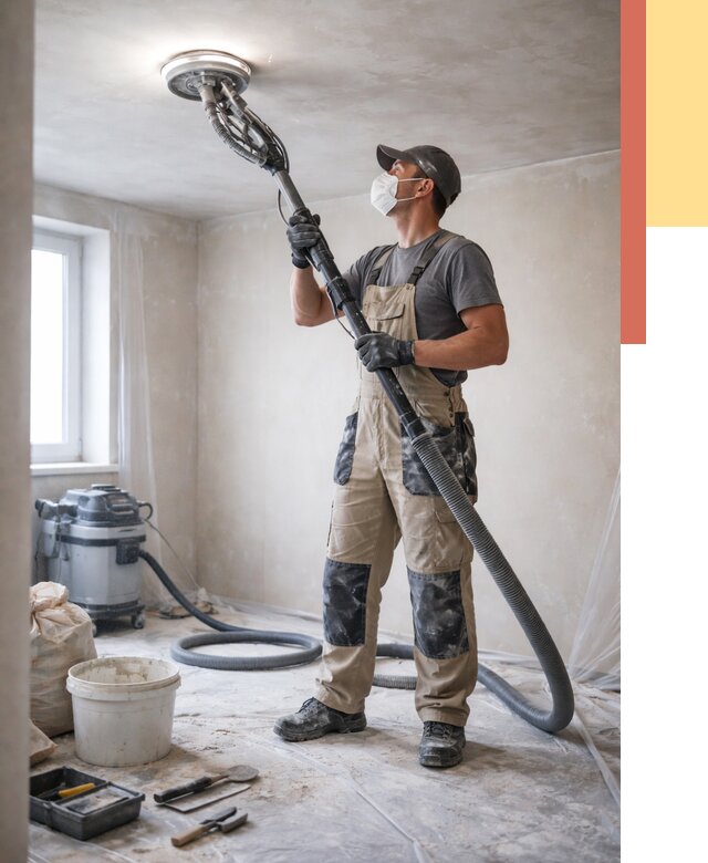 Шлифовка потолка в Лобне от 3614 руб. — услуги шлифования потолка | ОТДЕЛОЧНИК-Лбн