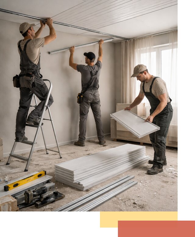 Монтаж потолка из ПВХ панелей в Лобне оперативно и качественно