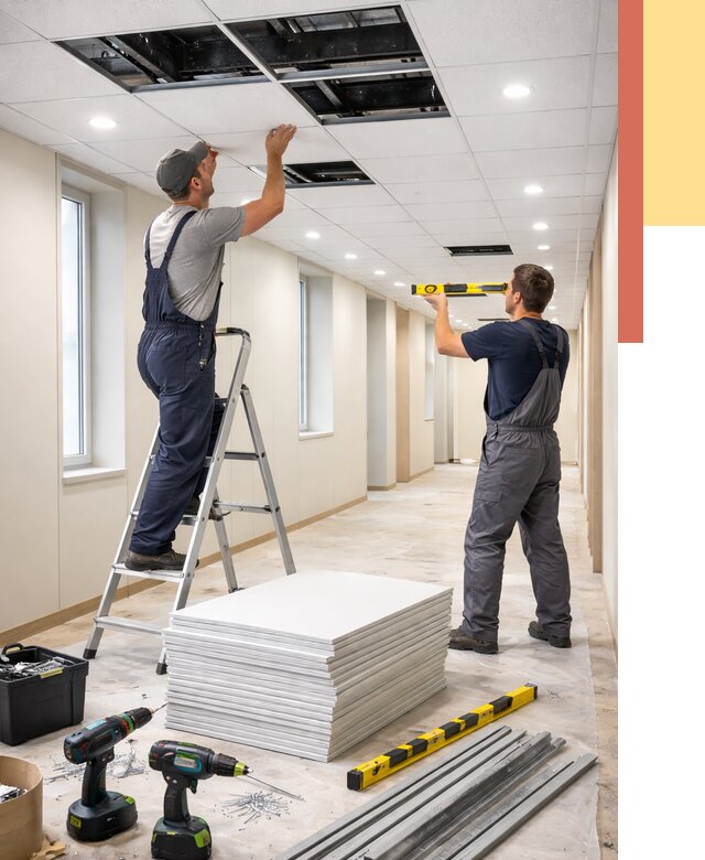 Ремонт потолка Армстронг в Лобне от 4647 руб. — быстро и недорого | ОТДЕЛОЧНИК-Лбн