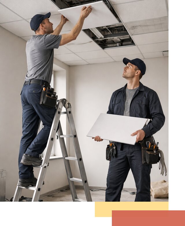 Обслуживание подвесного потолка в Лобне — ремонт и чистка