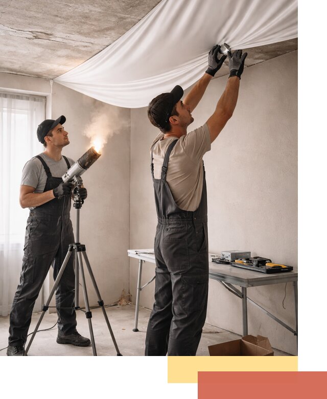 Установка натяжного потолка под ключ в Лобне