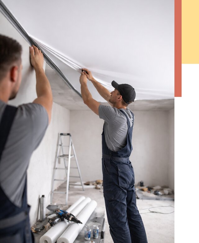 Монтаж матового натяжного потолка в Лобне от 4647 руб./м² — быстро и недорого | ОТДЕЛОЧНИК-Лбн