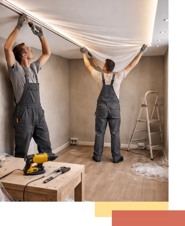 Монтаж натяжного потолка с подсветкой в Лобне цена и сроки