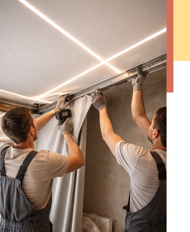 Монтаж натяжного потолка со световыми линиями в Лобне от 1239 руб. | ОТДЕЛОЧНИК-Лбн