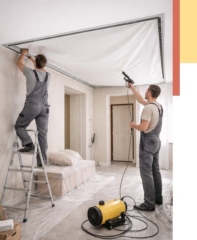 Монтаж натяжного потолка в прихожей в Лобне от 2736 руб. под ключ | ОТДЕЛОЧНИК-Лбн