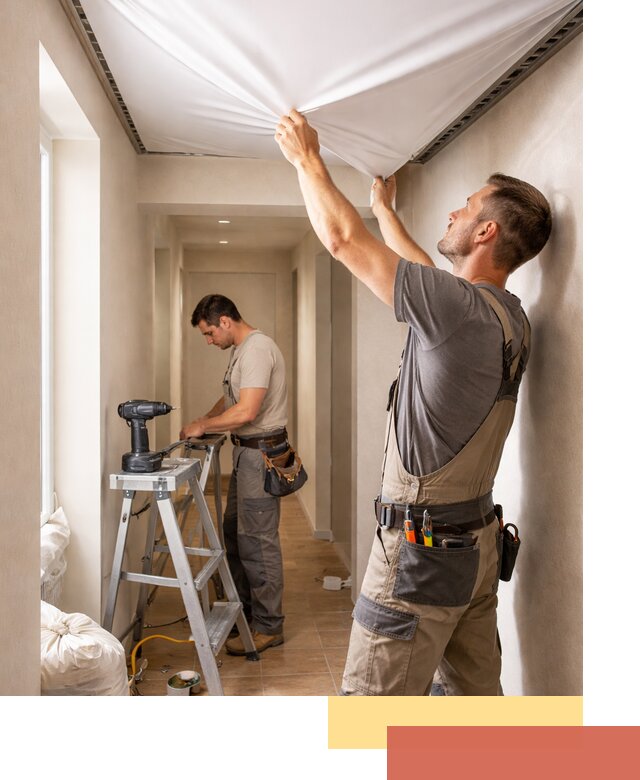 Монтаж натяжного потолка в прихожей в Лобне