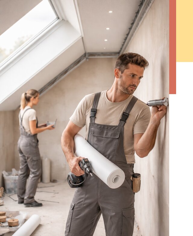 Монтаж натяжного потолка на мансарде в Лобне от 3614 руб. | ОТДЕЛОЧНИК-Лбн