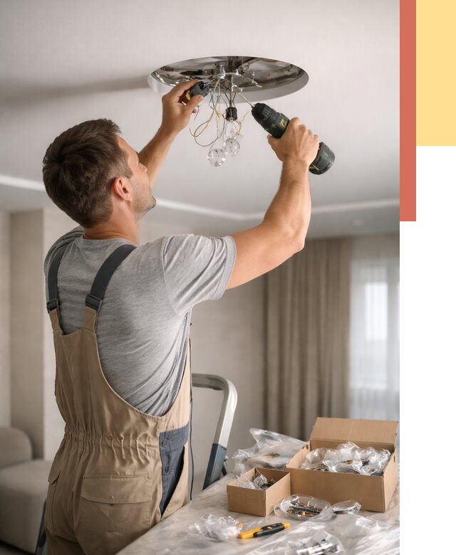 Установка люстры в натяжной потолок в Лобне от 1239 руб. | Быстро и недорого — ОТДЕЛОЧНИК-Лбн