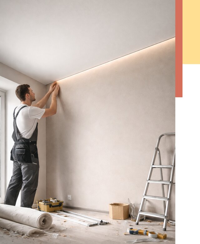 Теневые натяжные потолки в Лобне от 8467 руб. под ключ | ОТДЕЛОЧНИК-Лбн