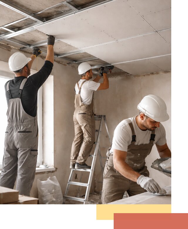 Одноуровневый потолок из гипсокартона в Лобне — монтаж и отделка