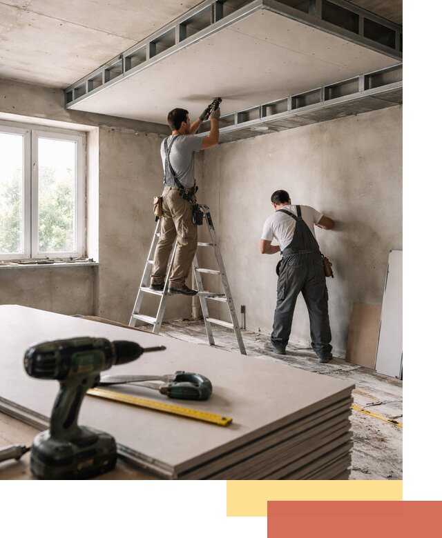 Двухуровневый потолок из гипсокартона в Лобне