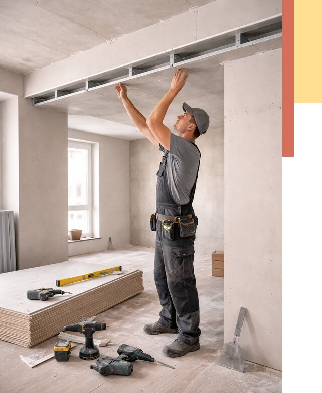 Потолок из гипсокартона с нишей в Лобне от 1291 руб. под ключ | ОТДЕЛОЧНИК-Лбн