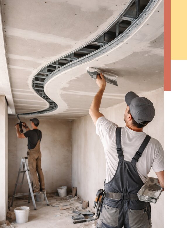 Криволинейный потолок из гипсокартона в Лобне от 2168 руб./м2 | ОТДЕЛОЧНИК-Лбн