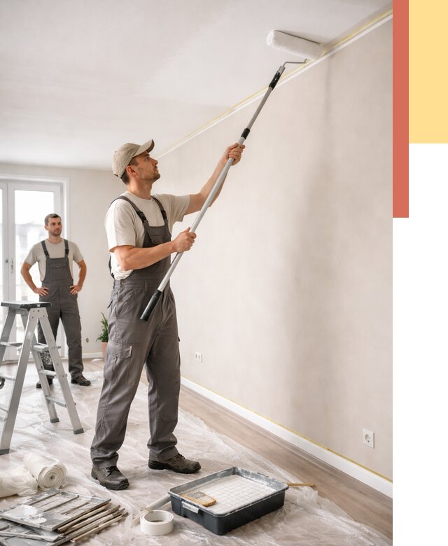 Покраска потолка из гипсокартона в Лобне от 4647 руб./м2 — услуги под ключ | ОТДЕЛОЧНИК-Лбн