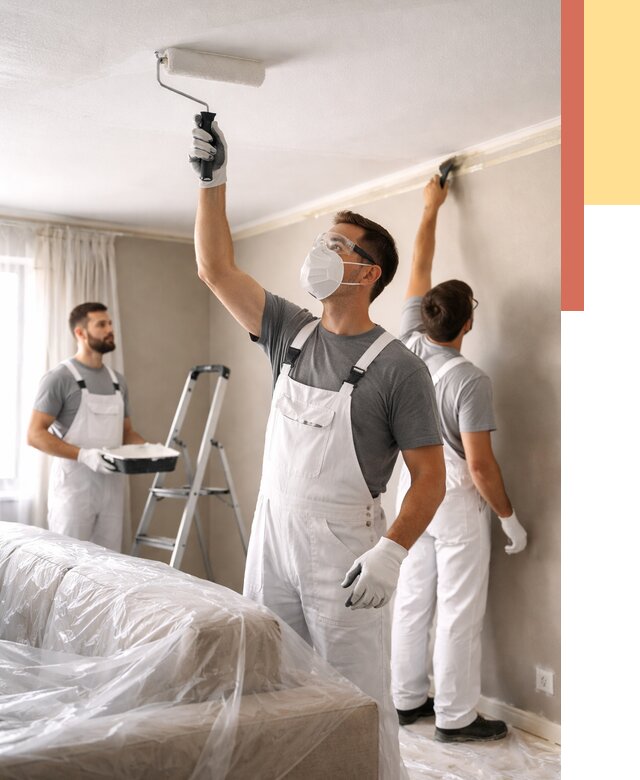 Покраска потолка водоэмельсионной краской в Лобне от 2272 руб/м² — услуги под ключ | ОТДЕЛОЧНИК-Лбн