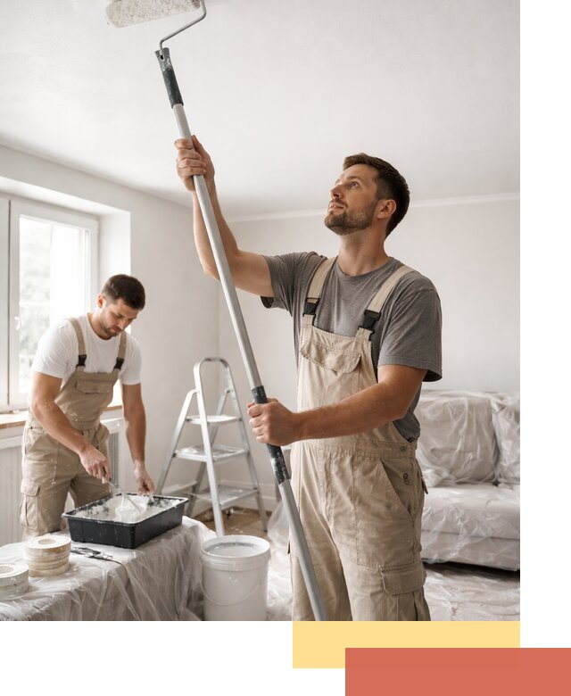 Покраска потолка водоэмульсионной краской в Лобне